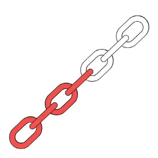 Corrente sinalizaçao em pvc 7,5 mm 25 mt